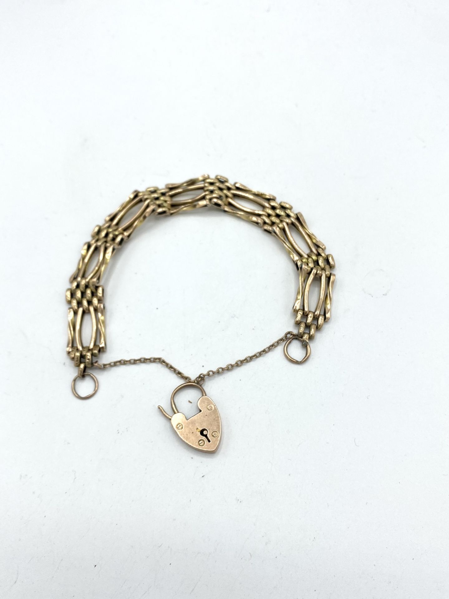 9ct gold gate bracelet - Image 3 of 3