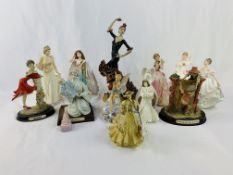 Collection of 13 porcelain figurines