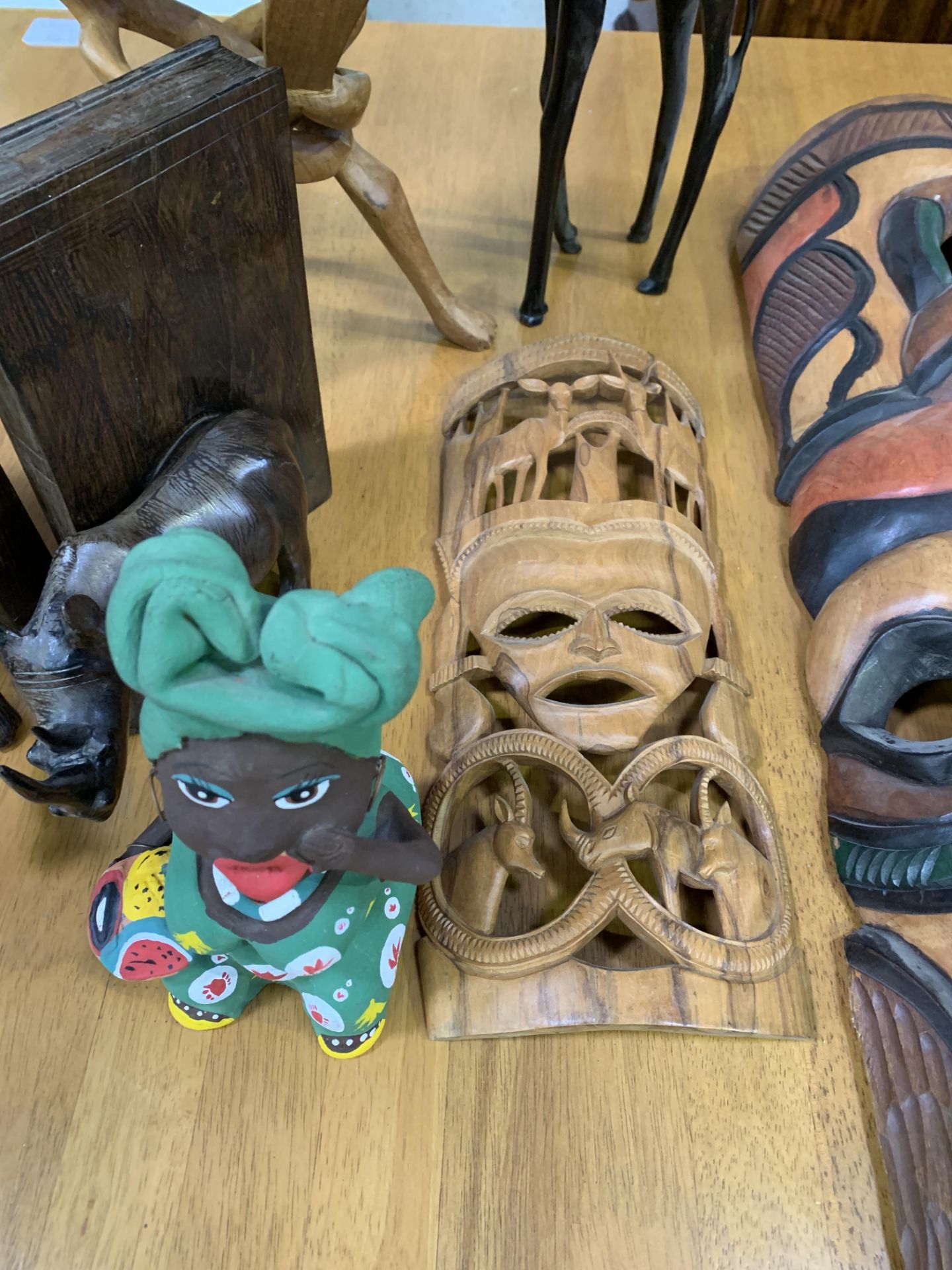 Collection of carved African items - Image 3 of 6
