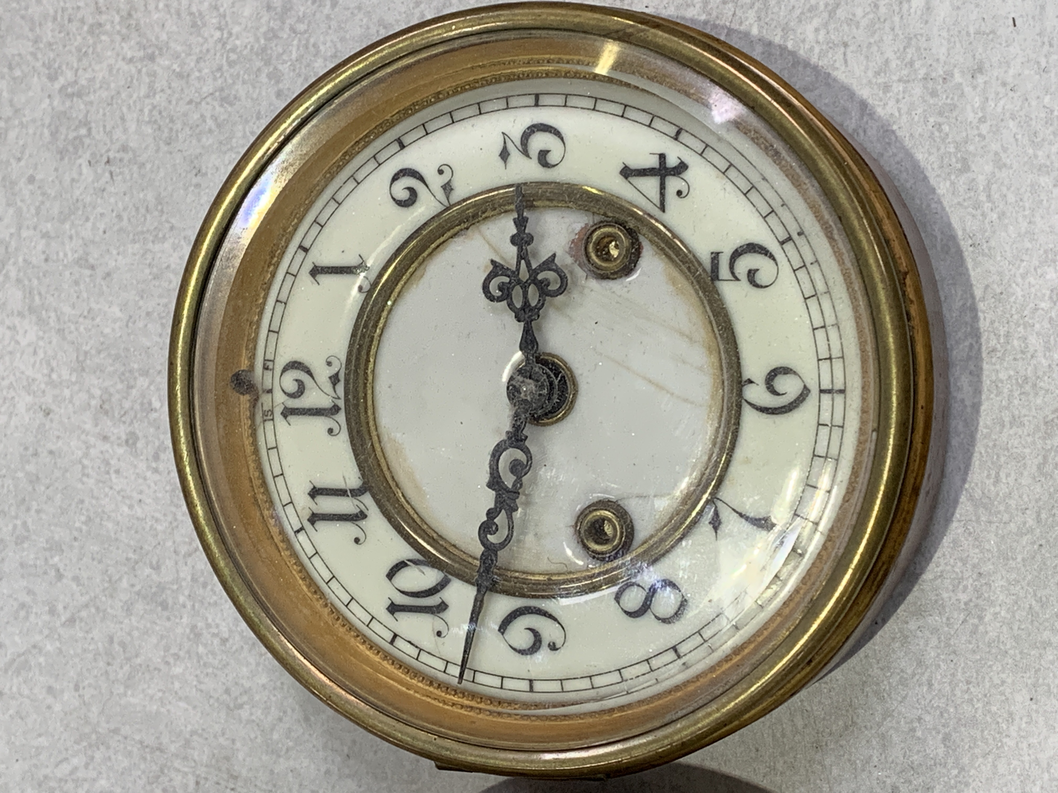 C Greco of Perth brass Holosteric barometer together with a circular wall clock - Image 3 of 3