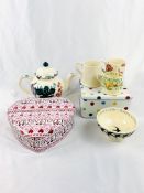 A quantity of Emma Bridgewater pottery and tins