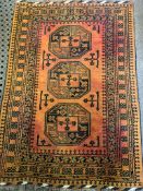 Wool orange ground rug