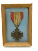 Croix de Guerre 1939-45, in glazed frame