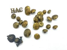 Collection of brass Royal Artillery buttons