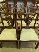 Set of six mahogany dining chairs