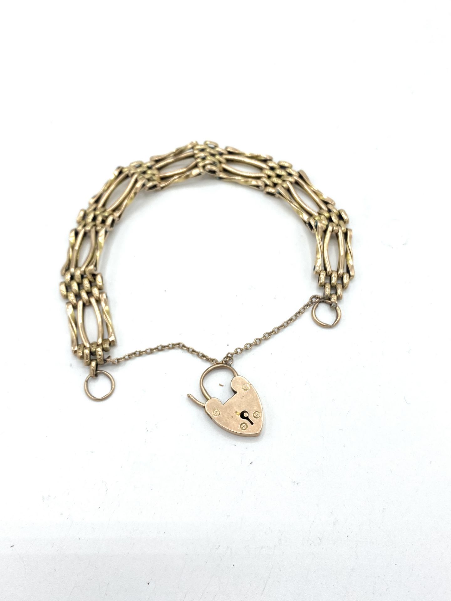 9ct gold gate bracelet - Image 2 of 3