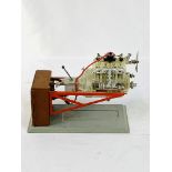 Model 4-cylinder engine and gearbox.