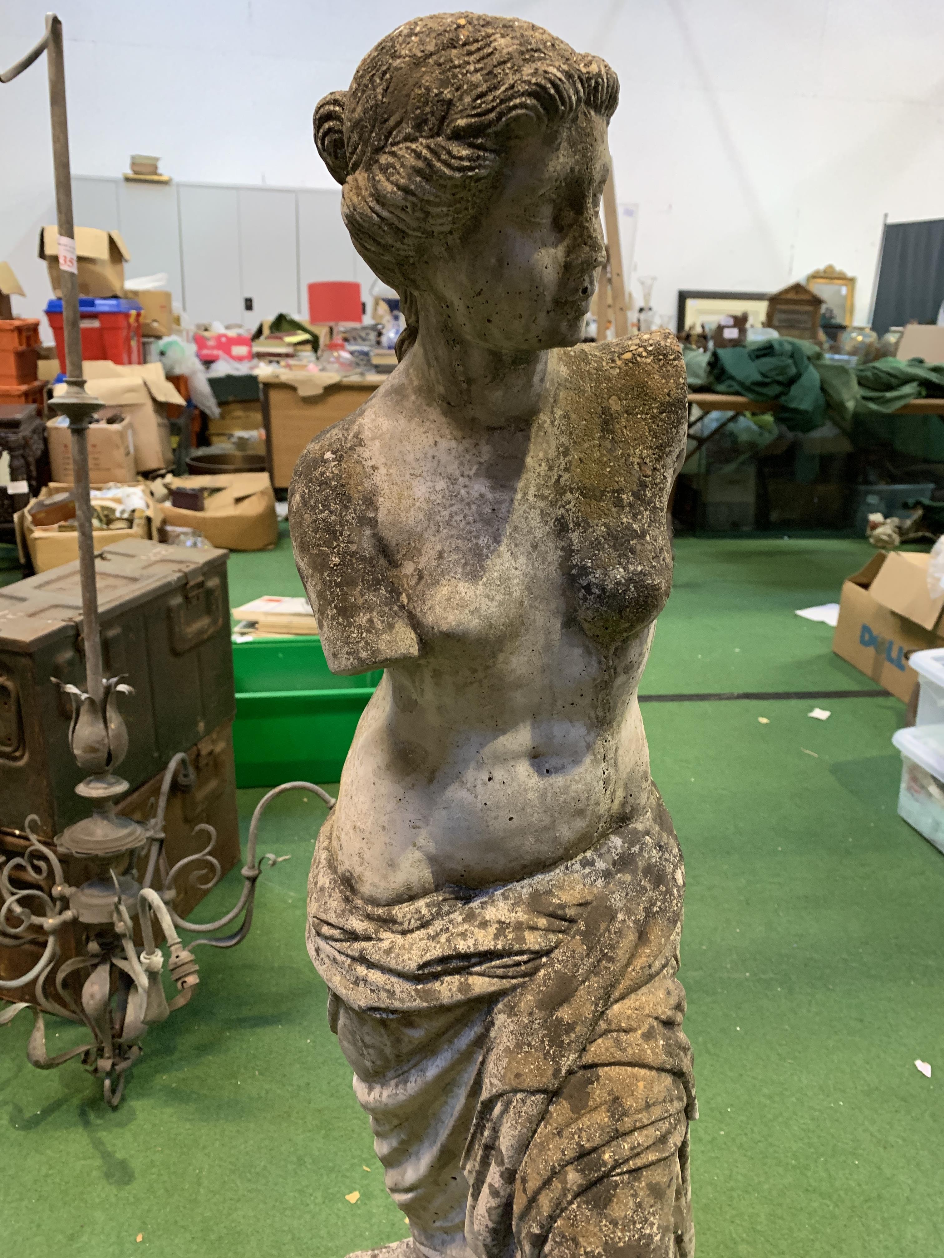 Concrete garden statue of a classical figure - Image 2 of 3