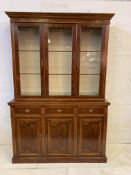Mahogany glass fronted bookcase