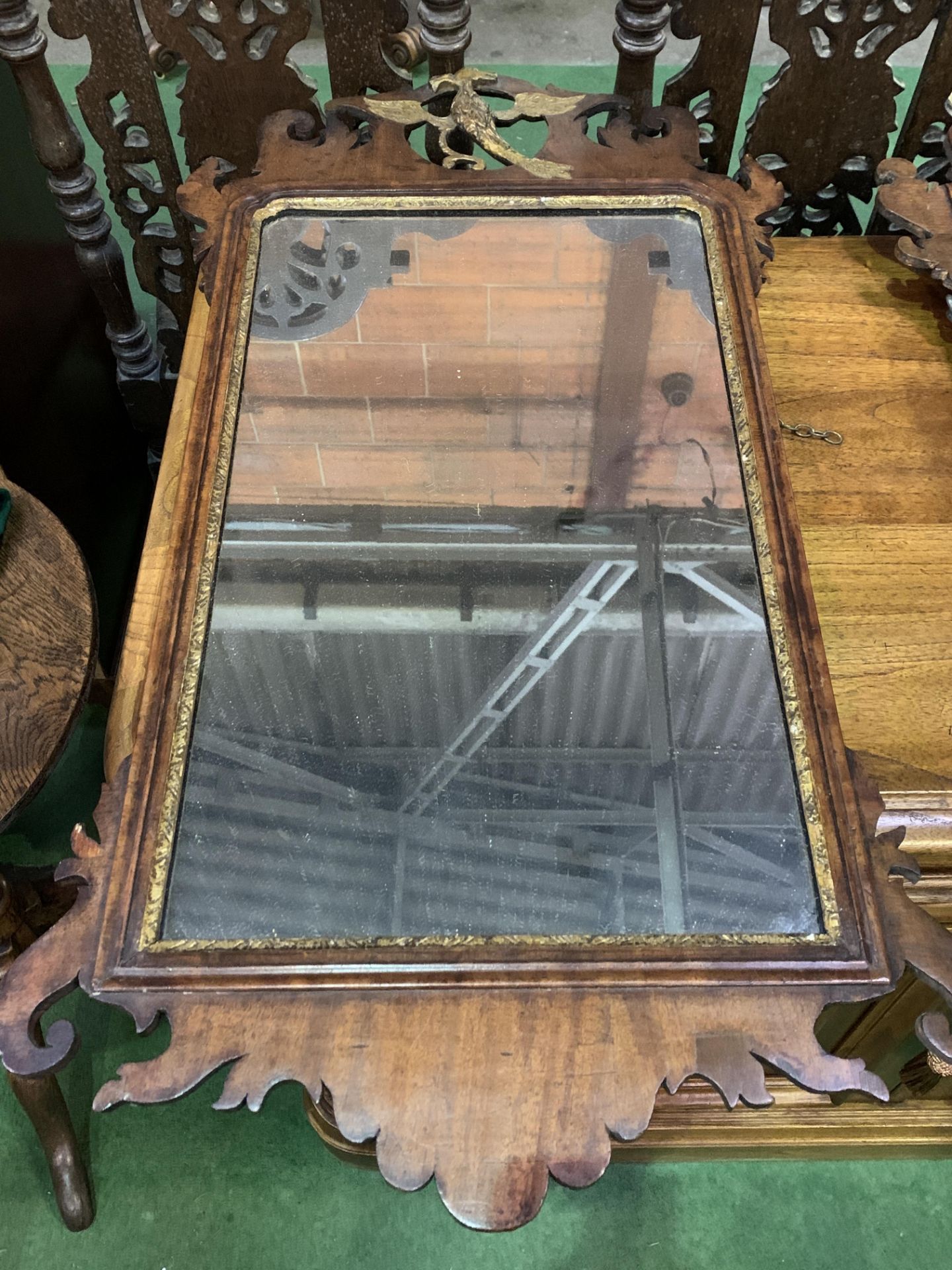 19th century fret cut wall mirror