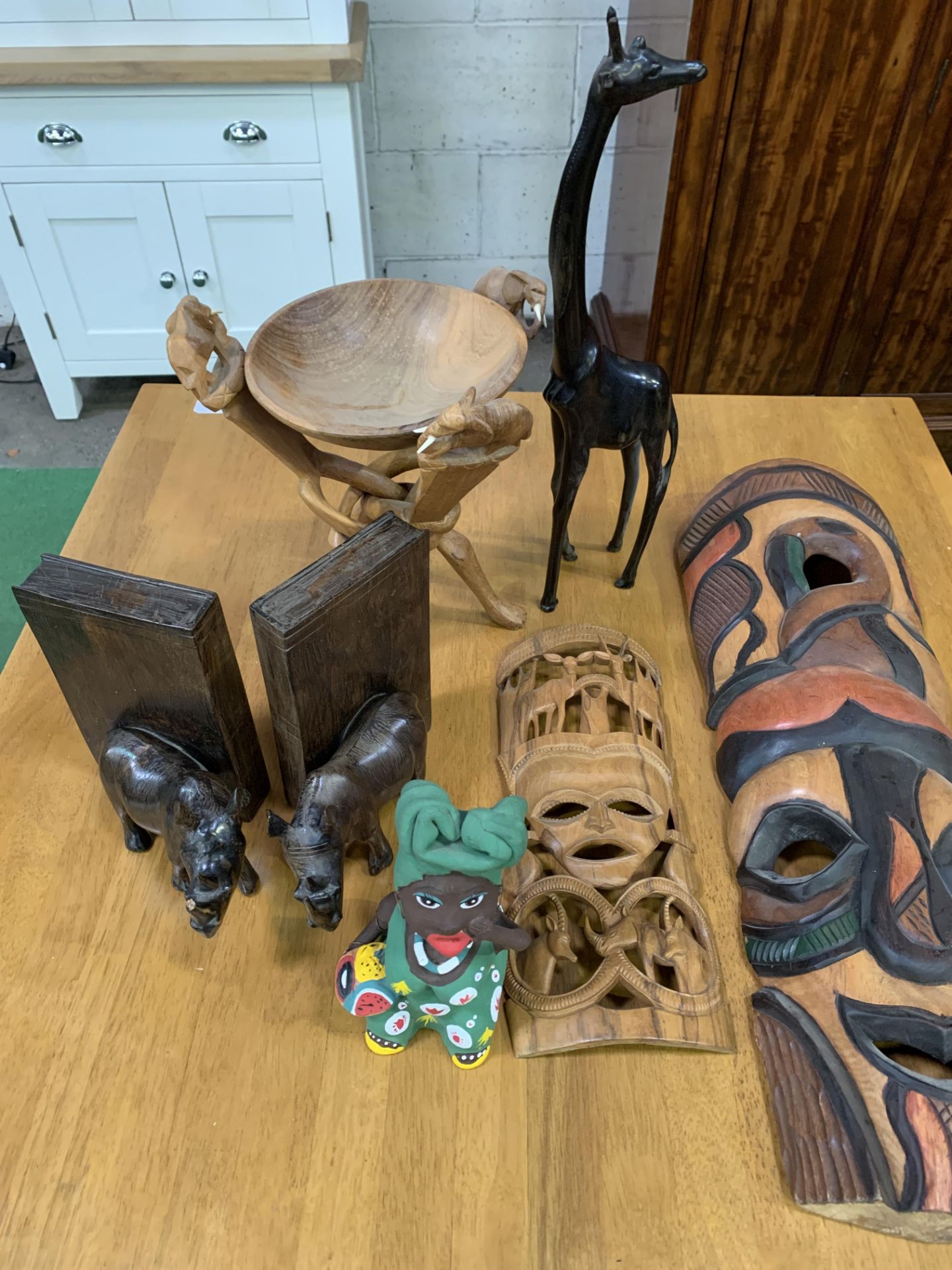 Collection of carved African items