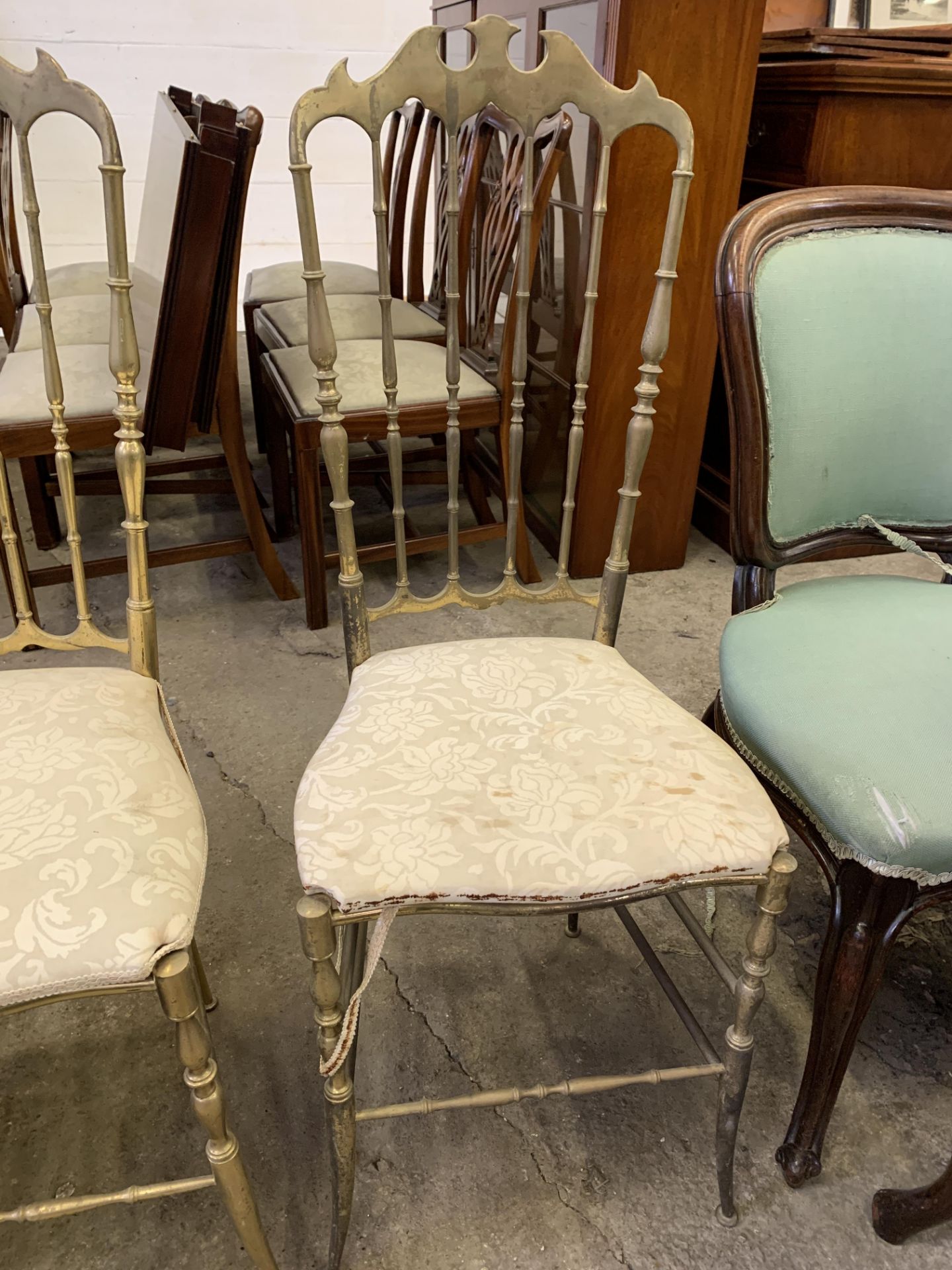 Two brass frame chairs - Image 3 of 3