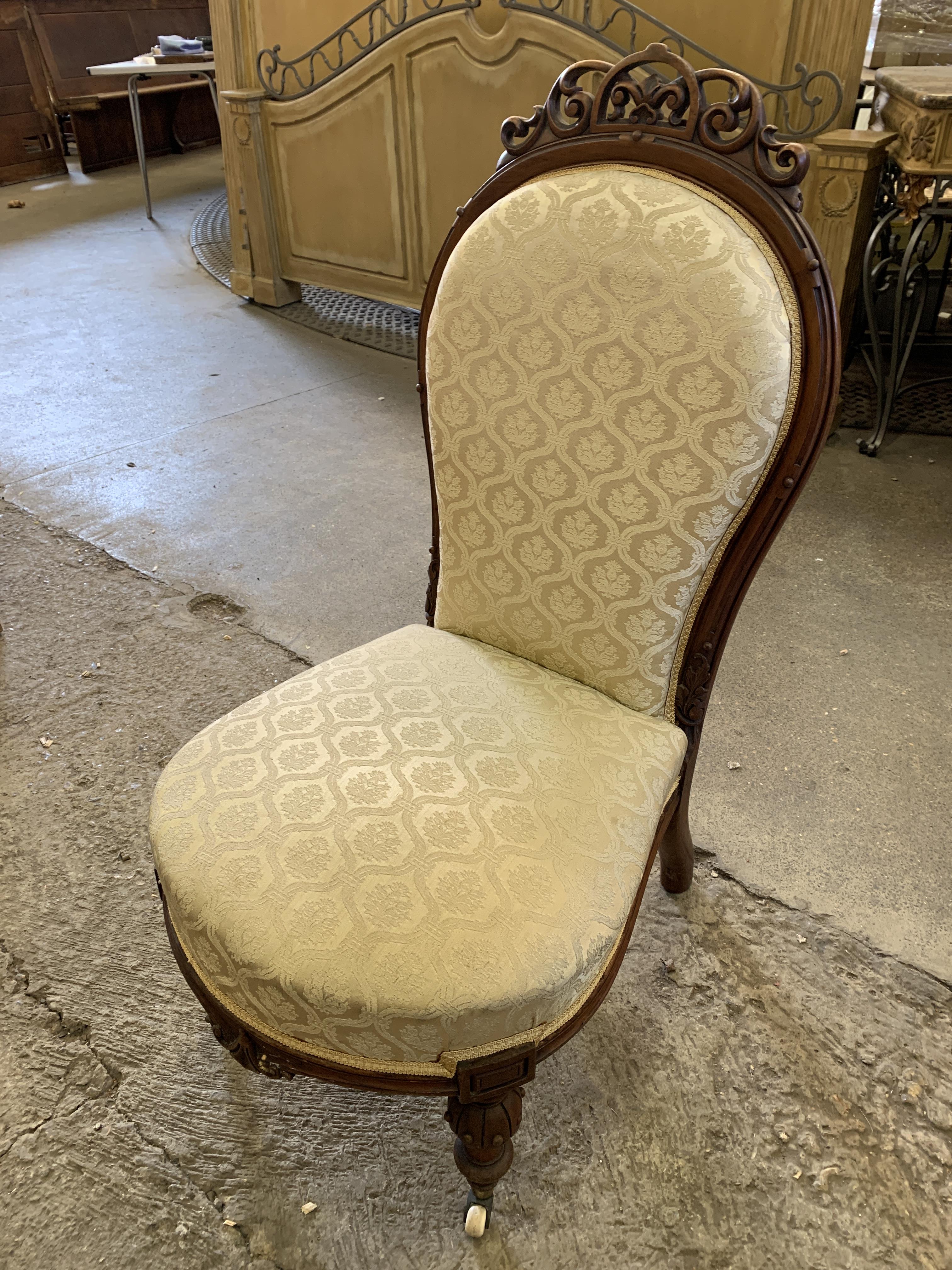 Mahogany upholstered chair - Image 4 of 4