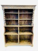 Oak open shelf waterfall bookcase