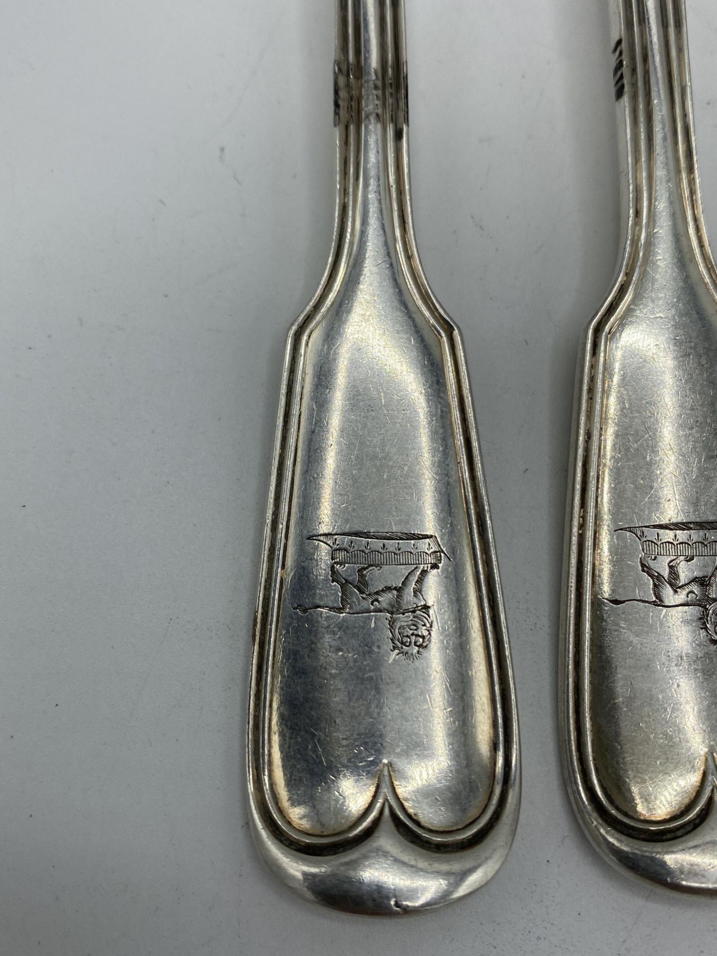 Sterling silver dinner forks by George Adams - Image 3 of 4