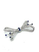 Diamond and sapphire brooch