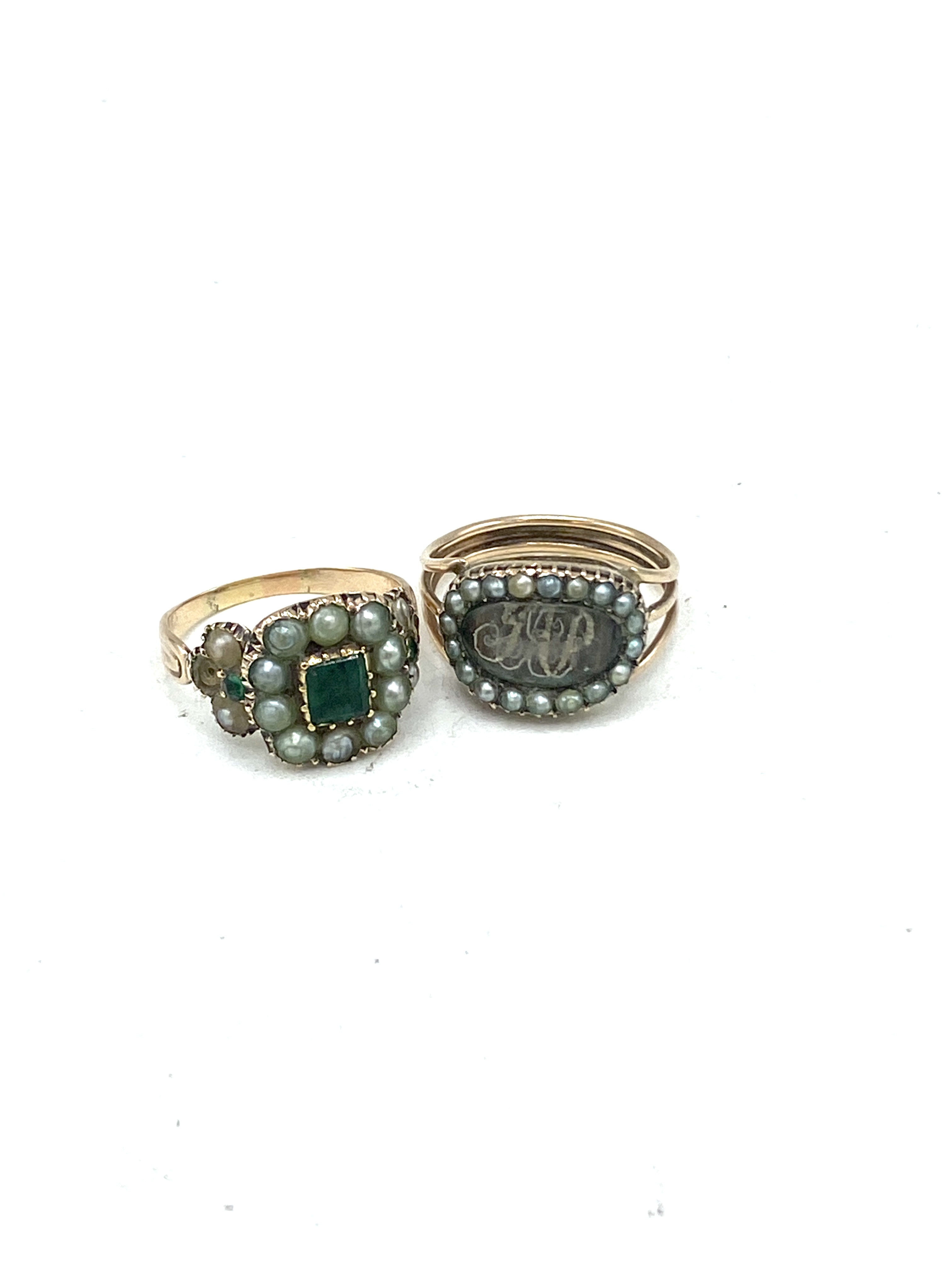 19th century emerald and pearl ring - Image 8 of 8