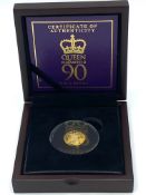 2016 Queen Elizabeth II gold proof one penny.