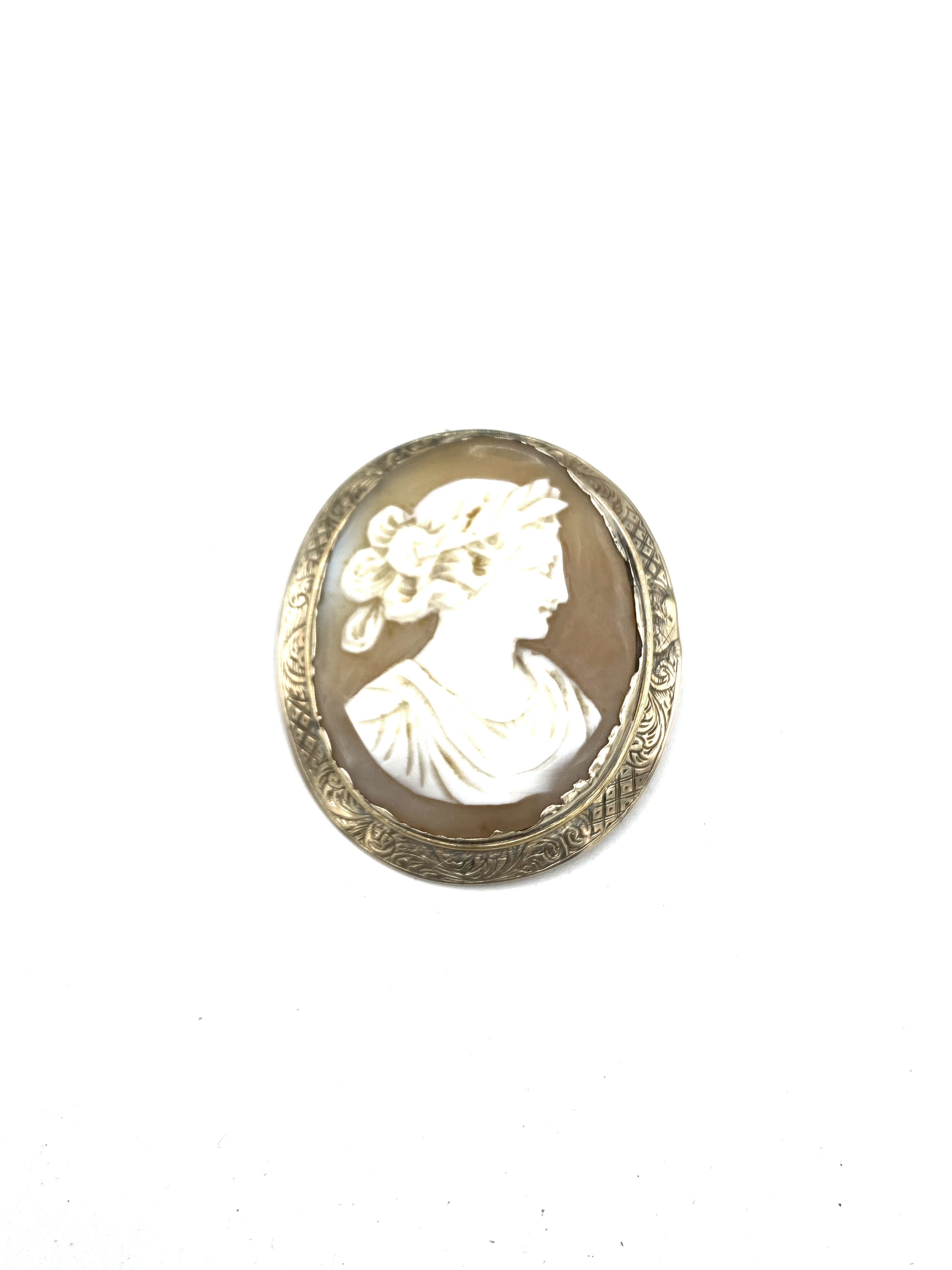 9ct gold necklace and cameo brooch - Image 2 of 3