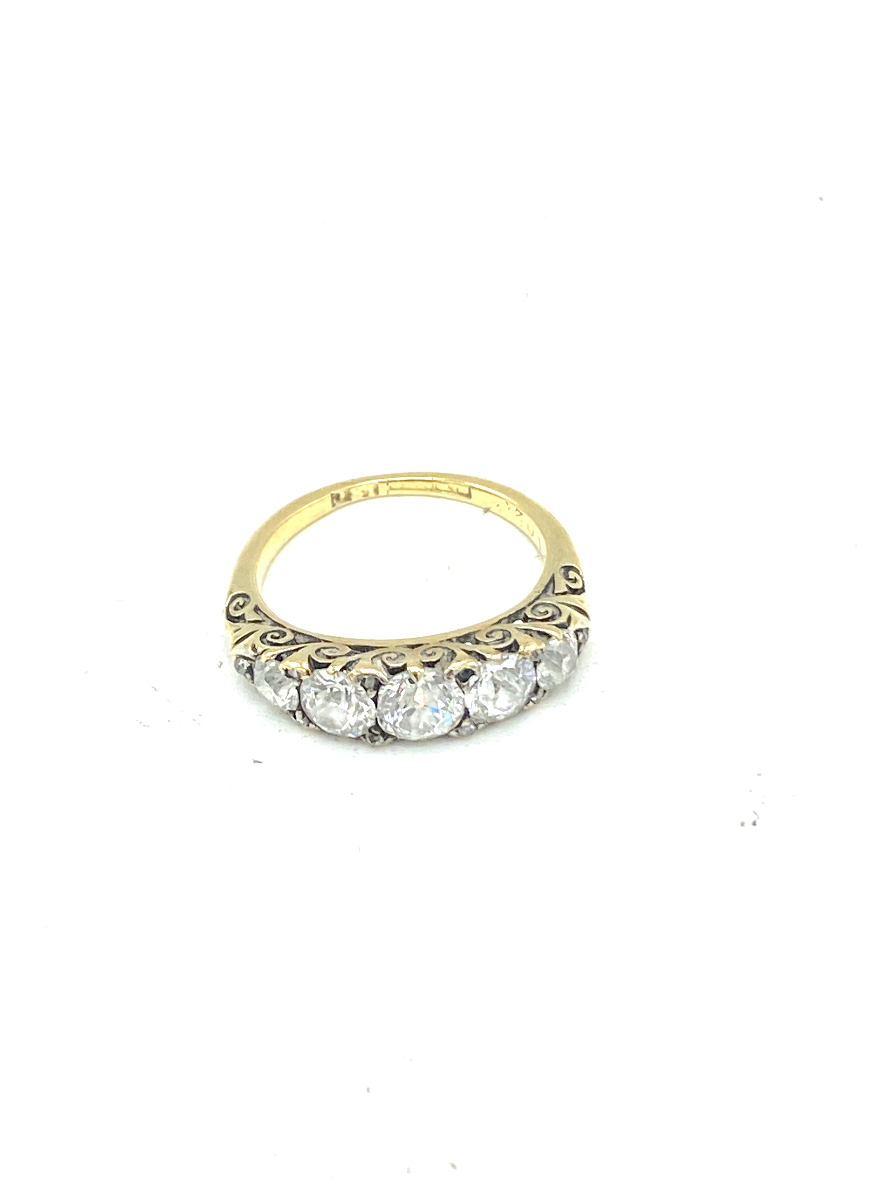 Five stone diamond ring set on an 18ct gold band - Image 4 of 4