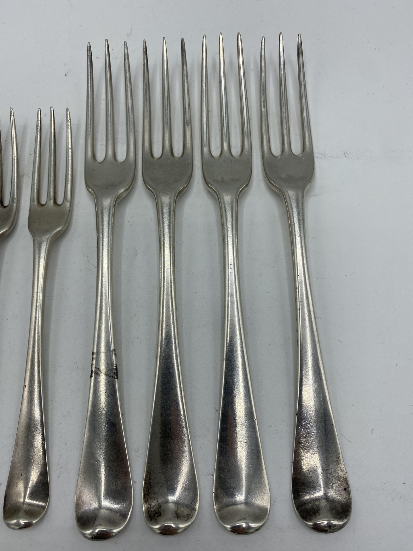 Hanoverian sterling silver three pronged forks - Bild 3 aus 6