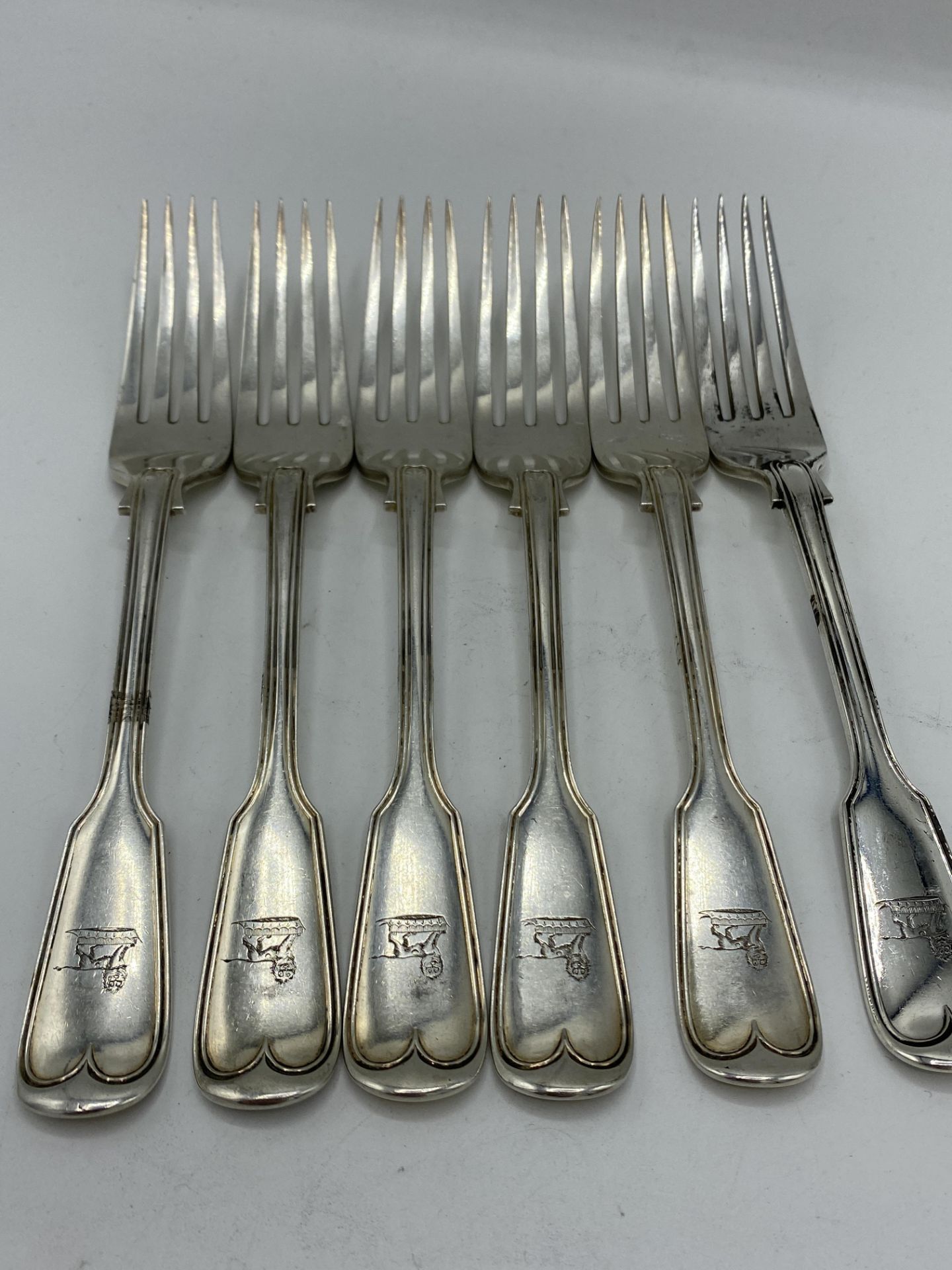 Sterling silver dinner forks by George Adams - Image 4 of 4