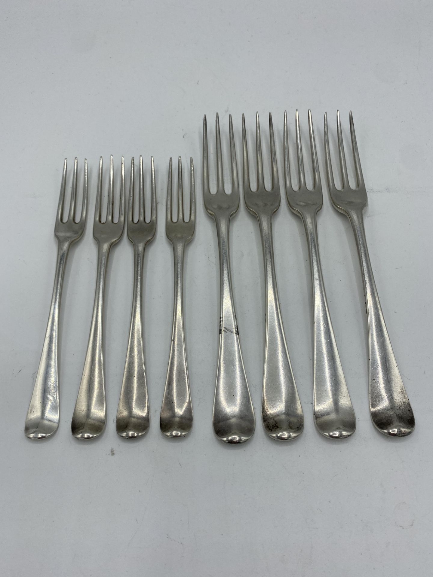 Hanoverian sterling silver three pronged forks - Bild 4 aus 6