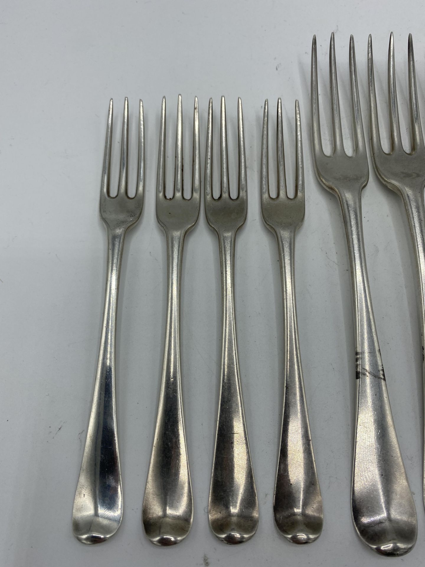 Hanoverian sterling silver three pronged forks - Bild 2 aus 6