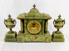 Ansonia onyx clock and garnitures