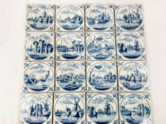 Sixteen Delft tiles