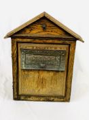 Oak country house letter box