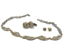 Set of silver jewellery with gold wire decoration by Joanne Gowan