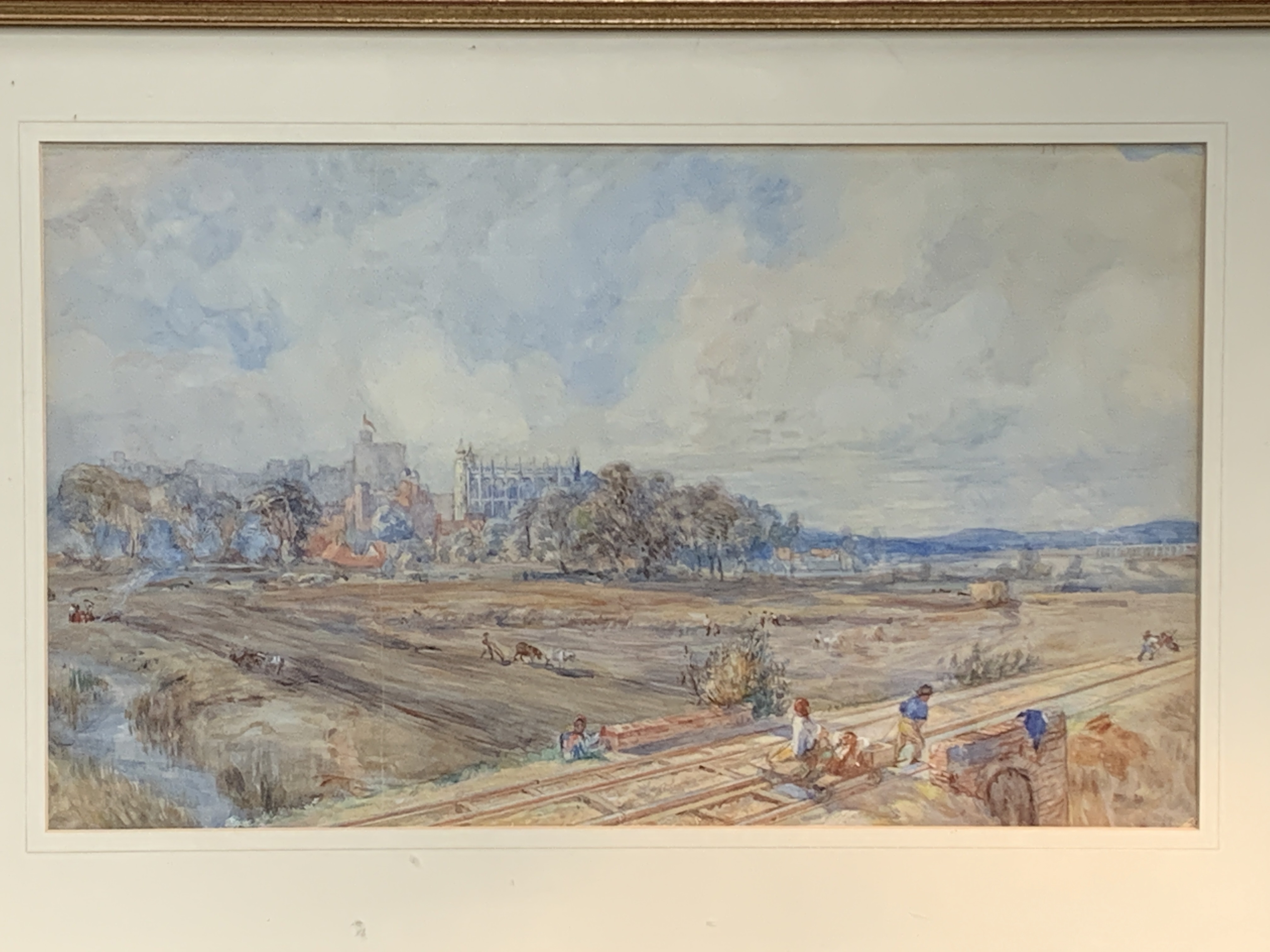 Framed and glazed watercolour of Windsor Castle - Image 4 of 4