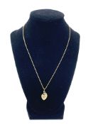 18ct gold chain and pendant set with three diamonds