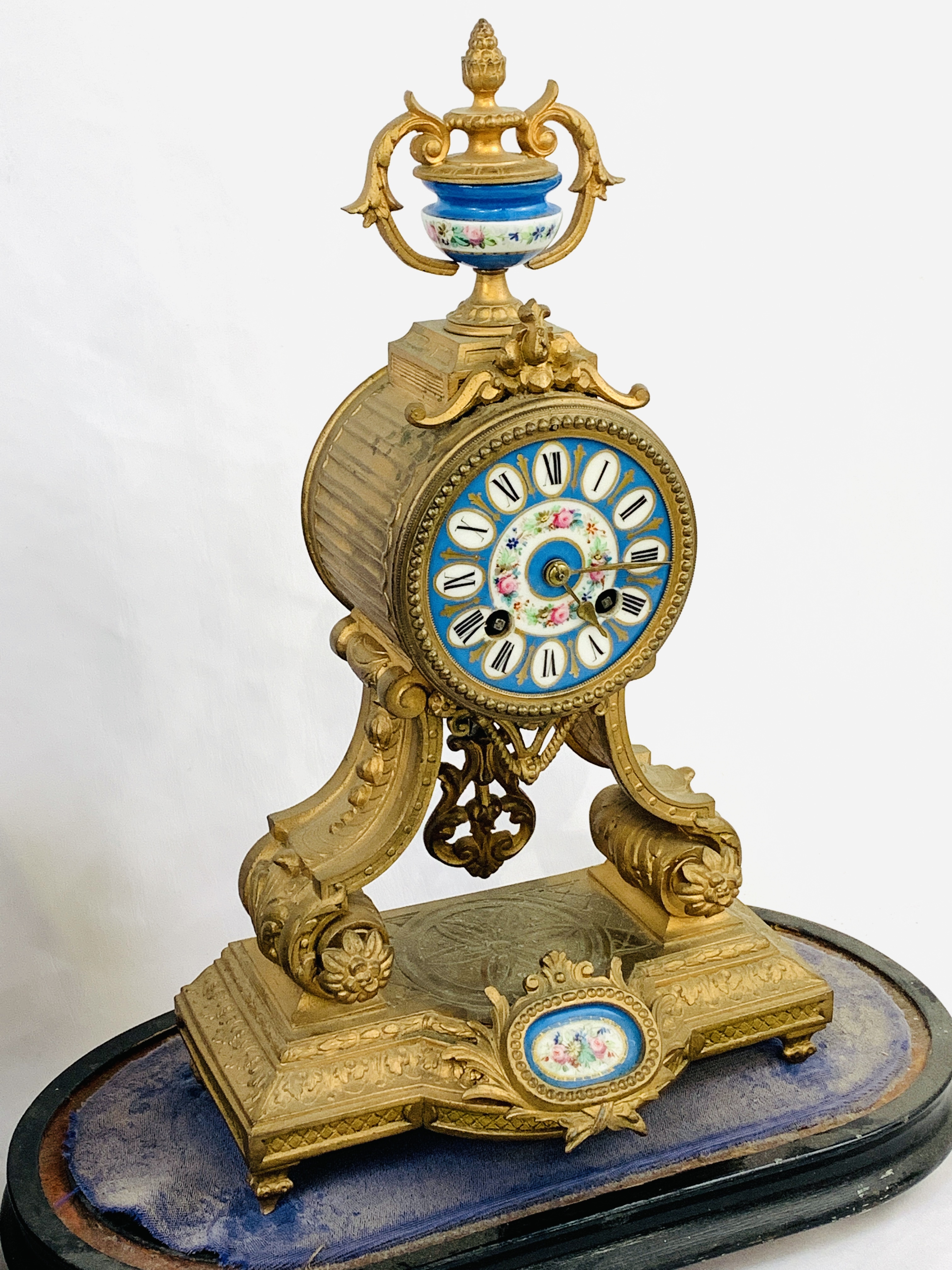 Mahogany mantel clock together with an ormolu mantel clock - Image 4 of 4
