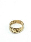 18ct gold ring, styled as a coiled snake