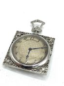 1920's Ansorena platinum and diamond fob watch