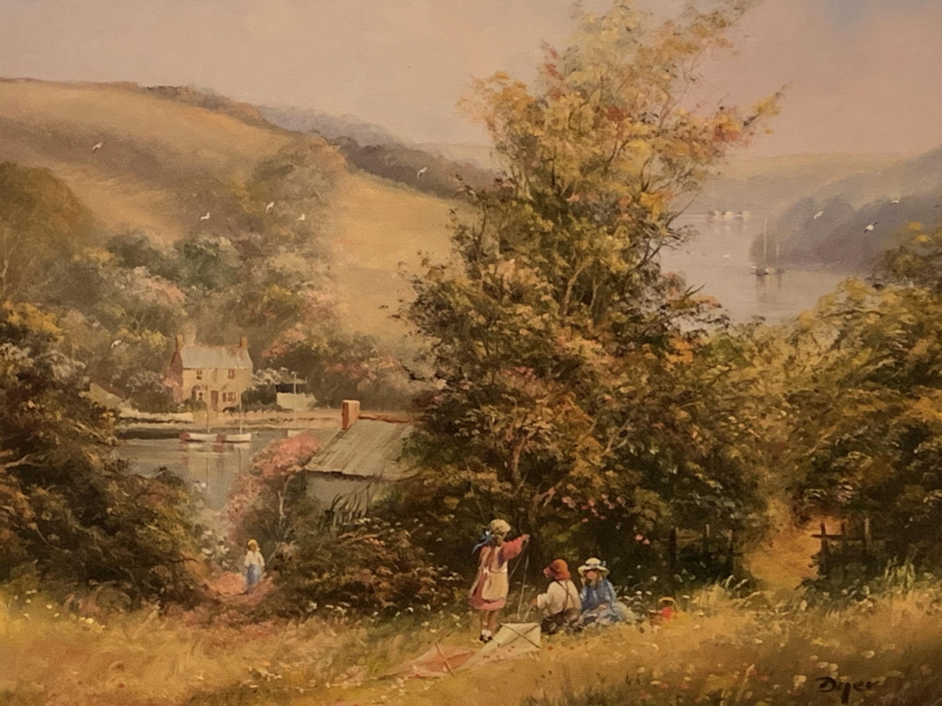 Gilt framed oil on canvas of Coombe, Devon - Image 3 of 3