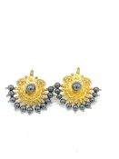 Pair of silver gilt earrings