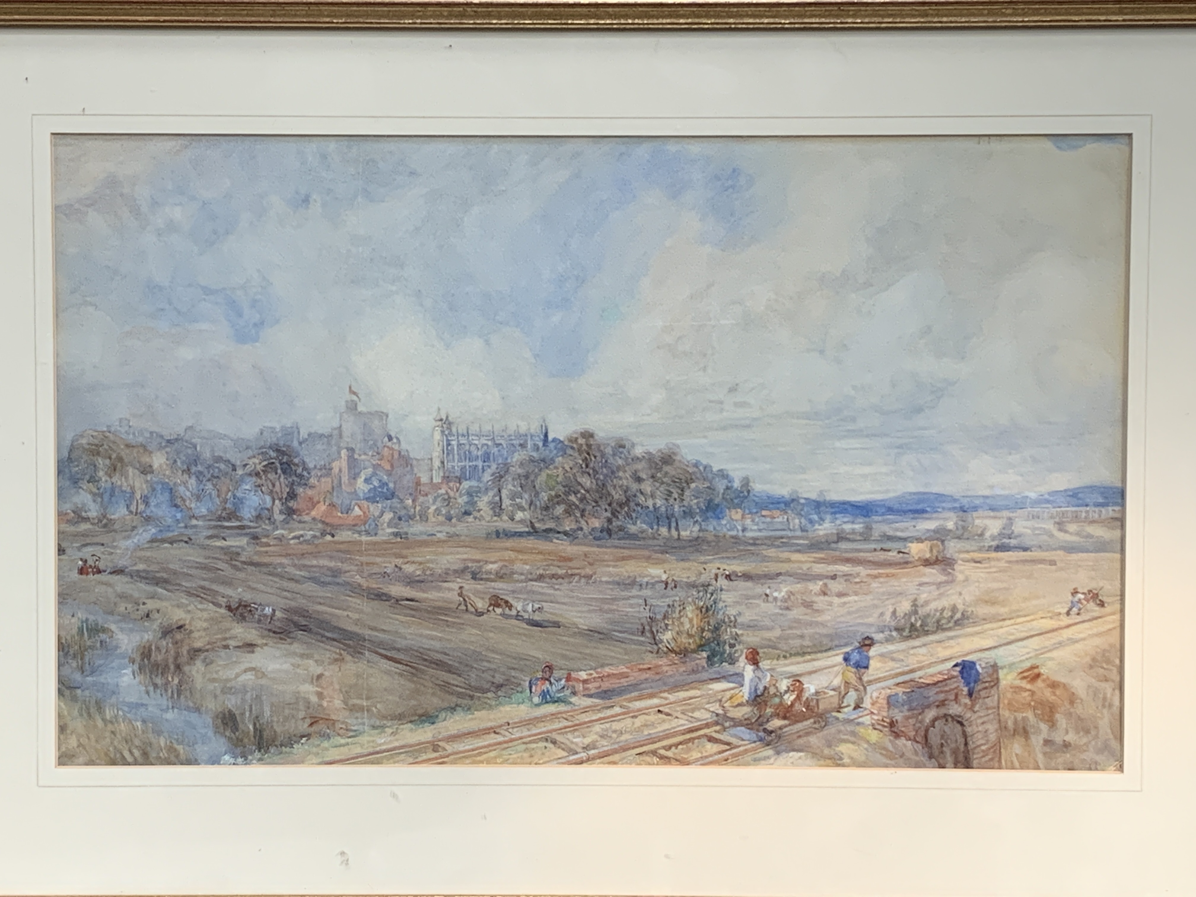 Framed and glazed watercolour of Windsor Castle