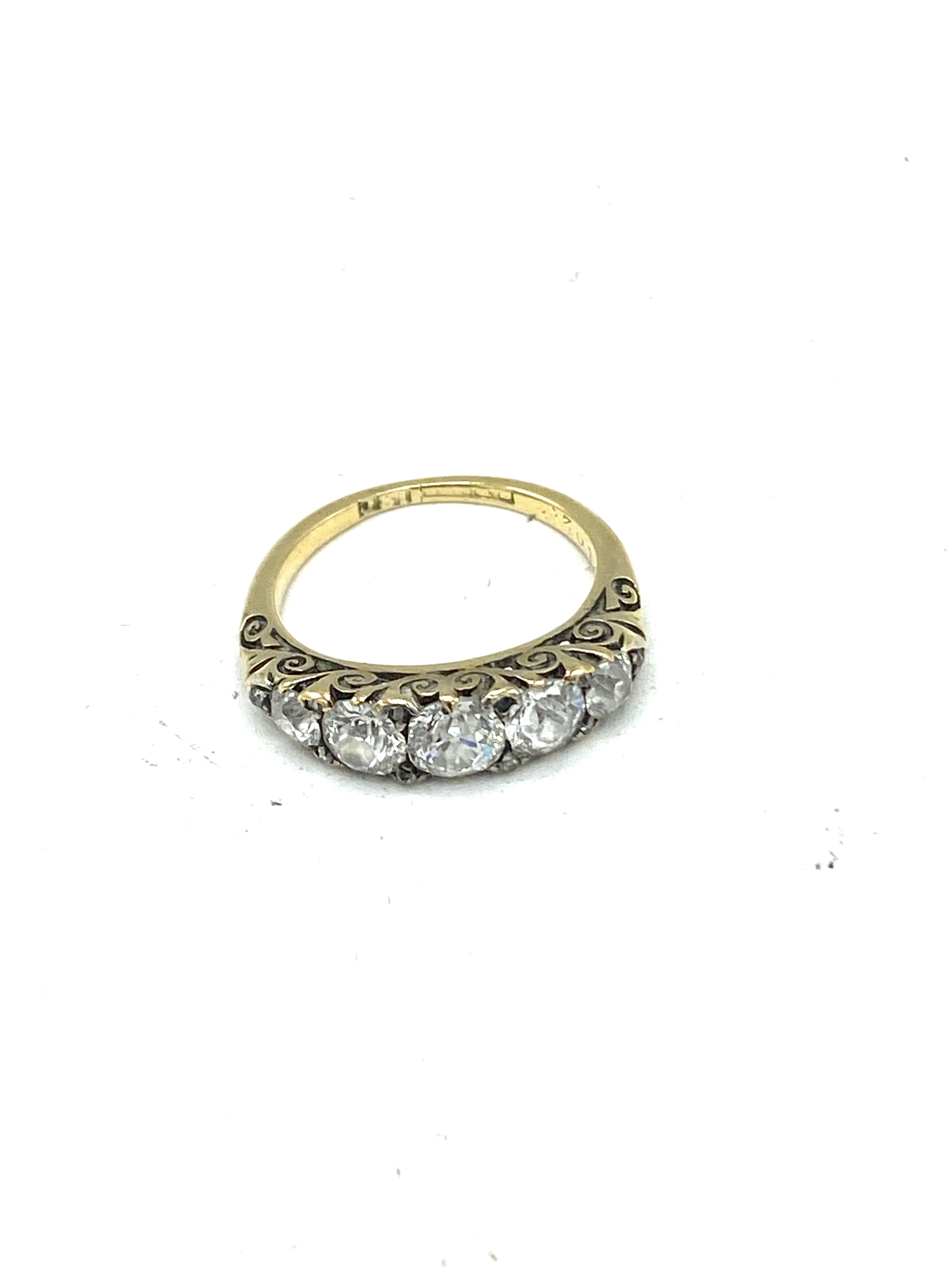 Five stone diamond ring set on an 18ct gold band - Image 3 of 4