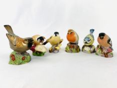 Six Royal Worcester porcelain birds