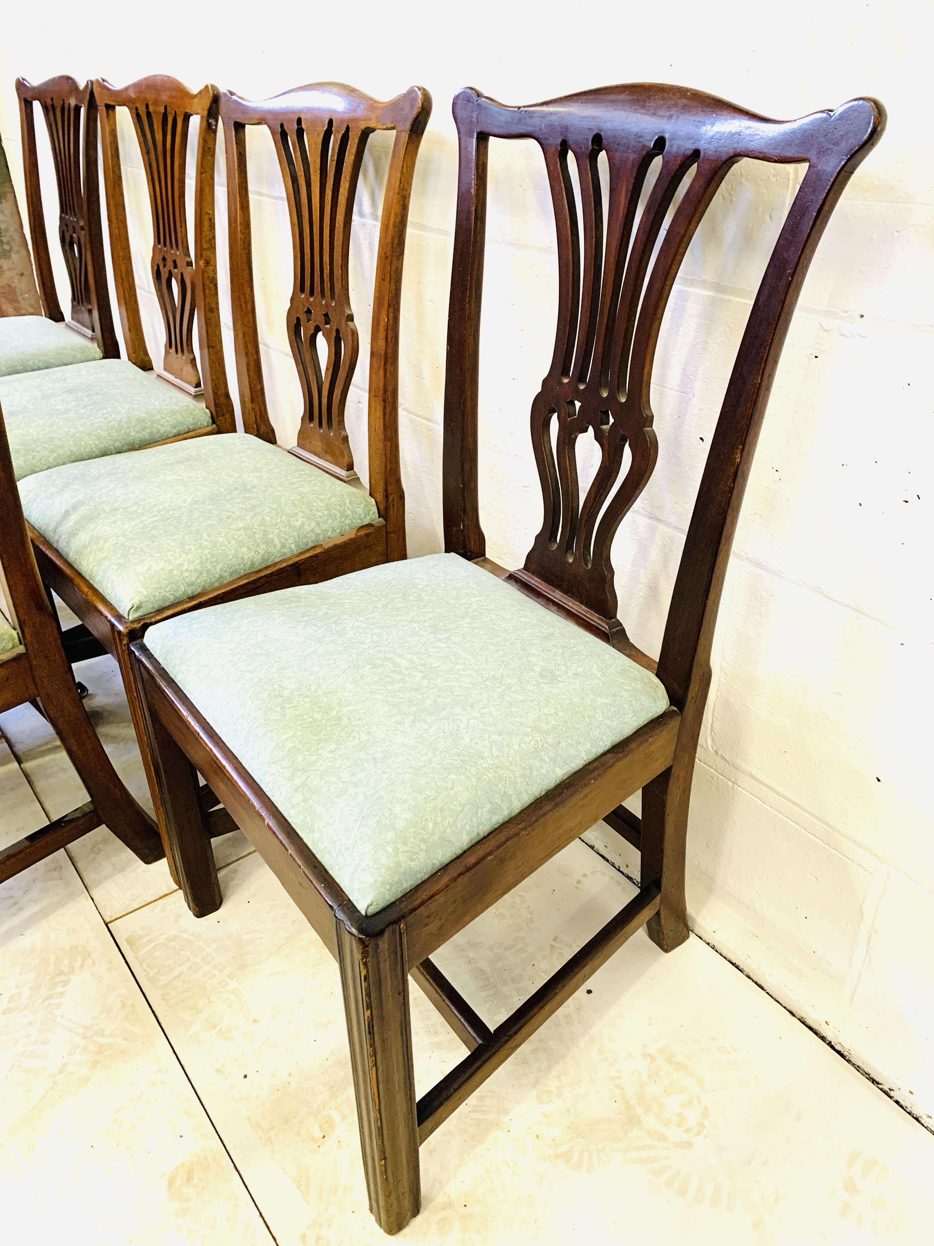 Five mahogany dining chairs with matching carver - Image 7 of 7