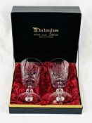 Pair of Buckingham crystal wine glasses