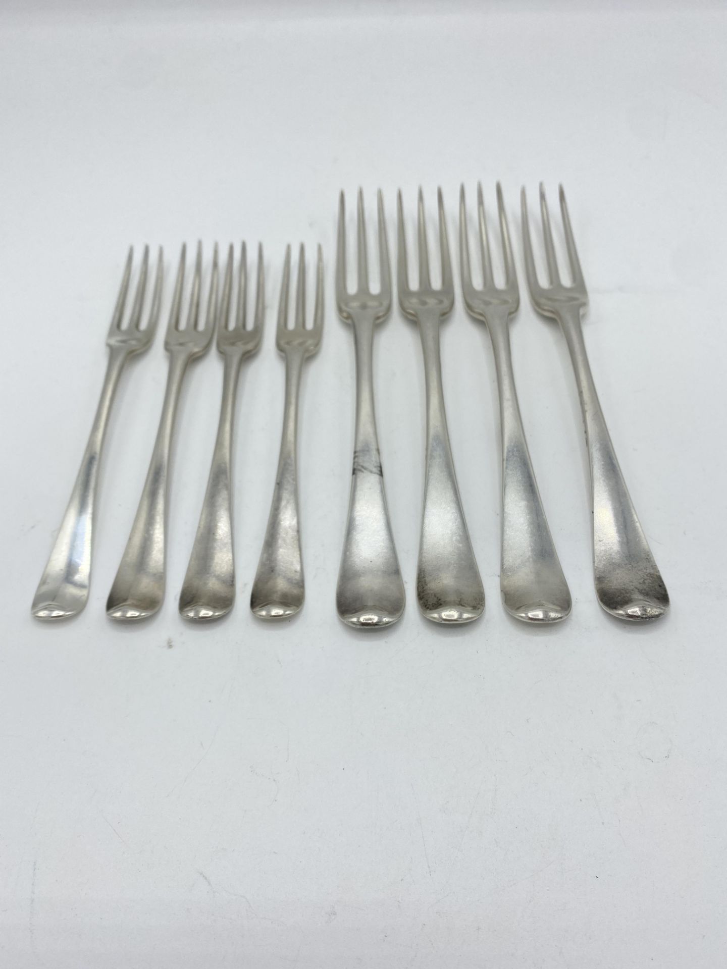 Hanoverian sterling silver three pronged forks - Bild 5 aus 6