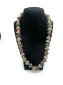 Coral and turquoise stone necklace