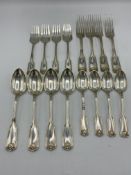 Setting of 4 sterling silver forks and spoons