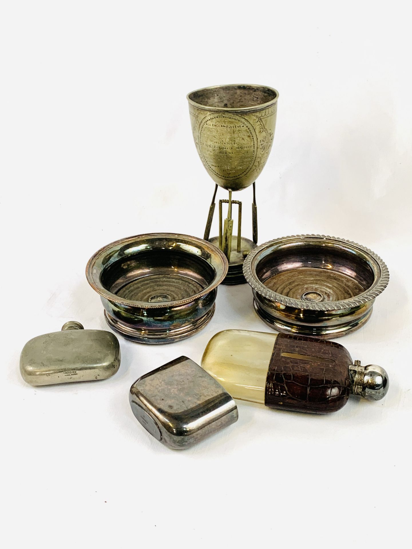 Collection of silver plate items