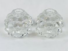 Pair of Tiffany & Co. glass candlesticks