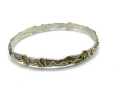 Silver bracelet with 18ct gold links by Joanne Gowan